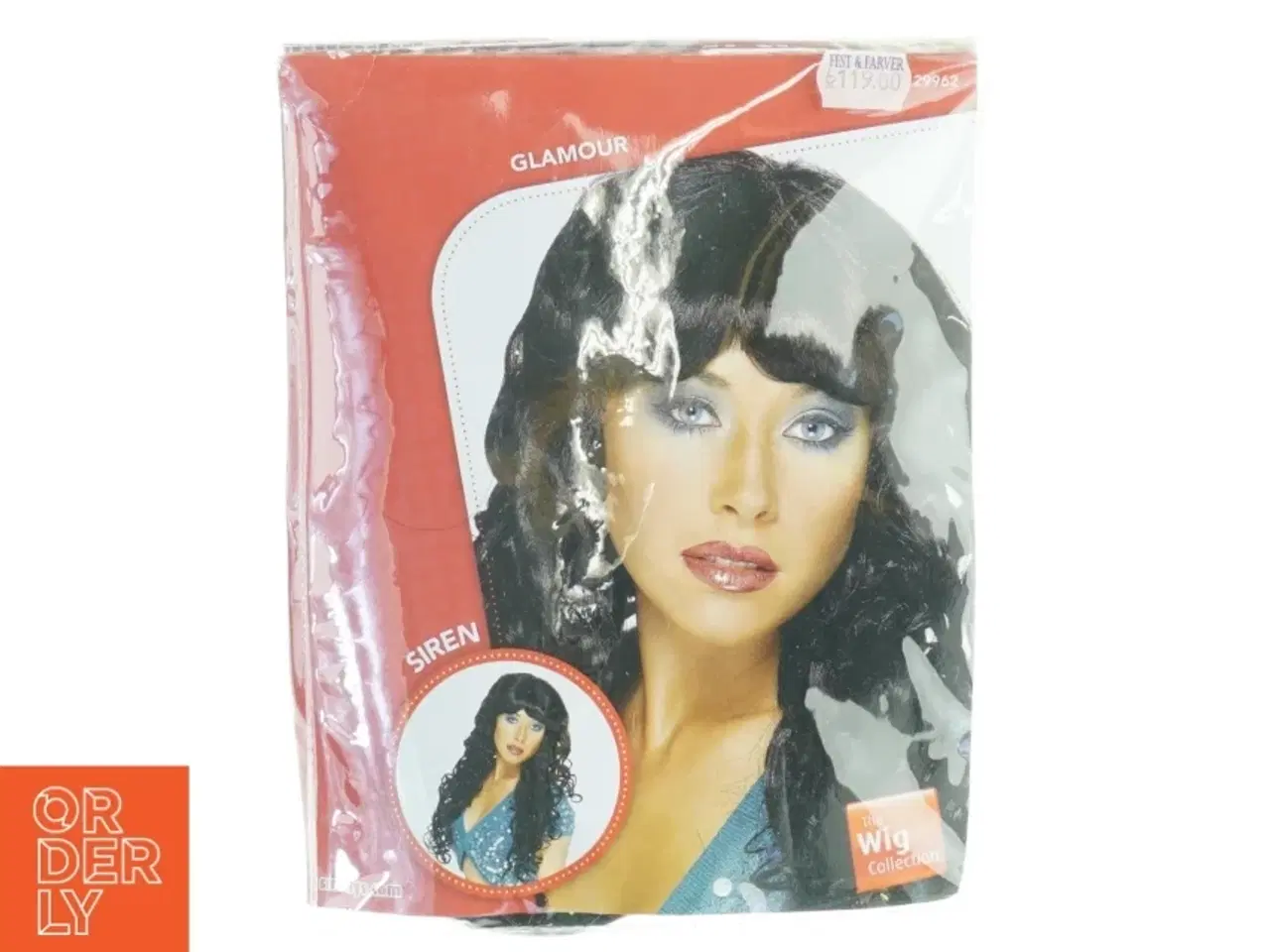 Billede 1 - Lang sort paryk i emballage fra The Wig Collection (str. 25 x 20 cm)