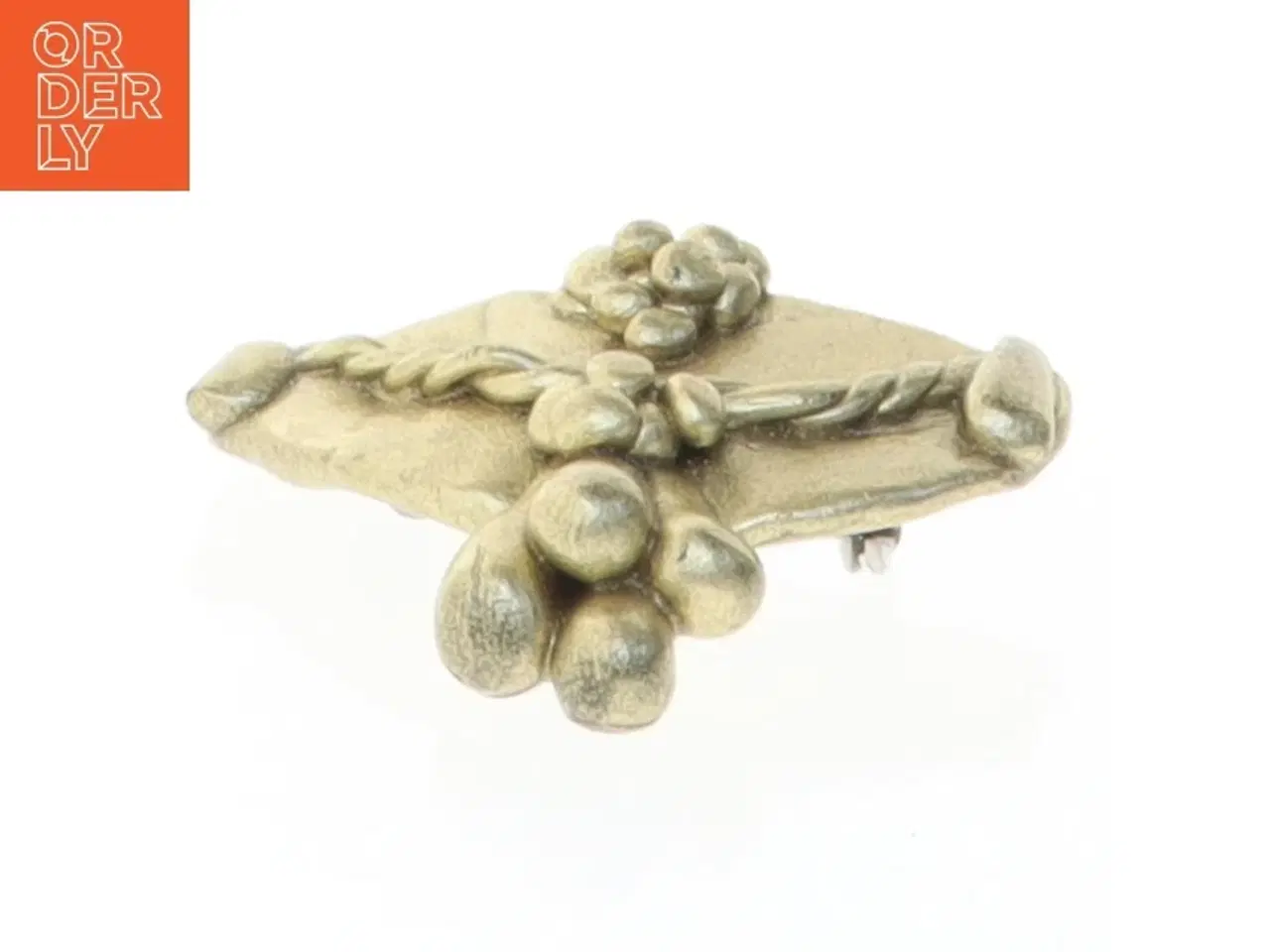 Billede 4 - Guldfarvet broche (str. 4,5 x 3,8 cm)