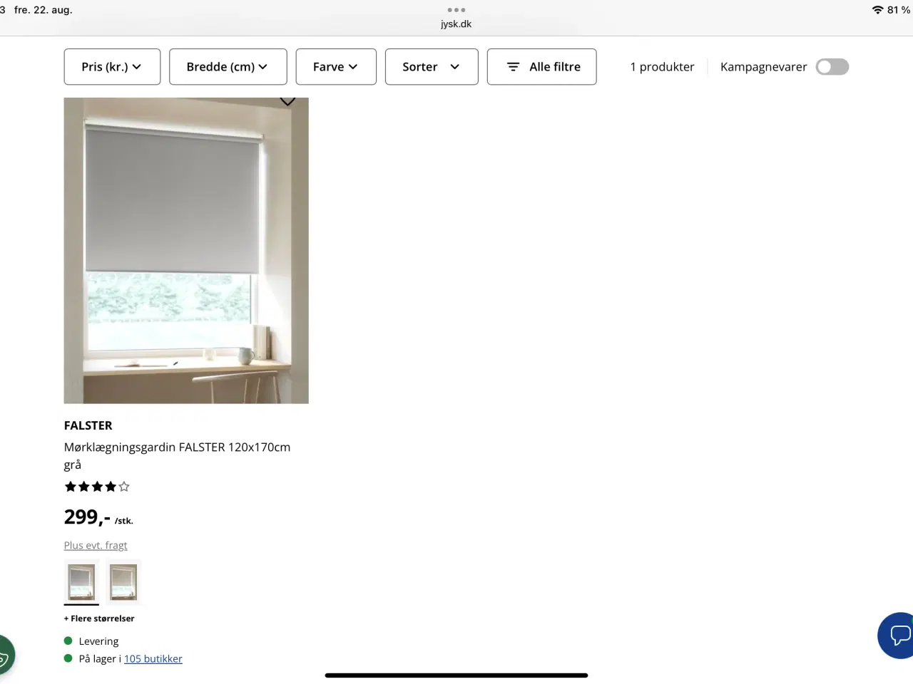 Billede 1 - Mørklægningsrullegardin 