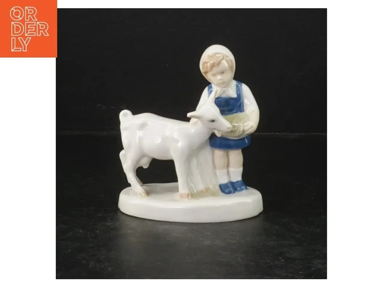 Billede 1 - Porcelænsfigur af dreng med lam (str. 10 cm)