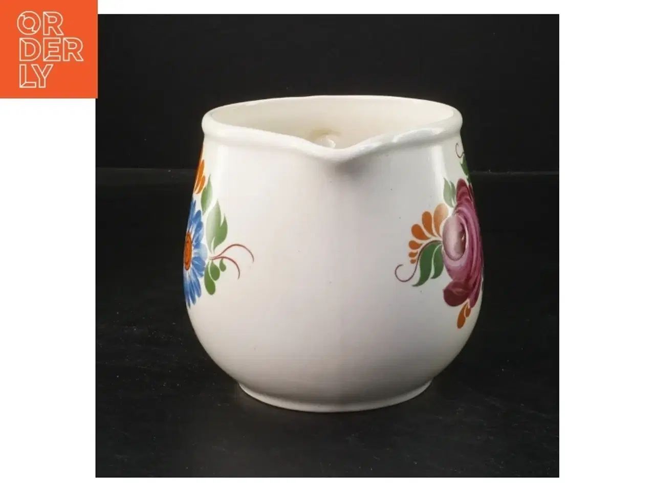 Billede 2 - Vintage flødekande med blomstermotiv (str. Ø 11x11 cm)