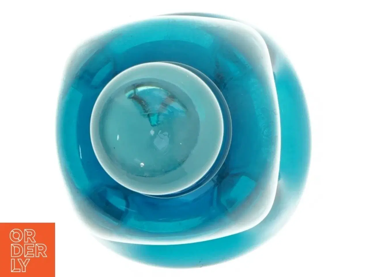 Billede 3 - Blå glasflaske med prop (str. 24 cm)