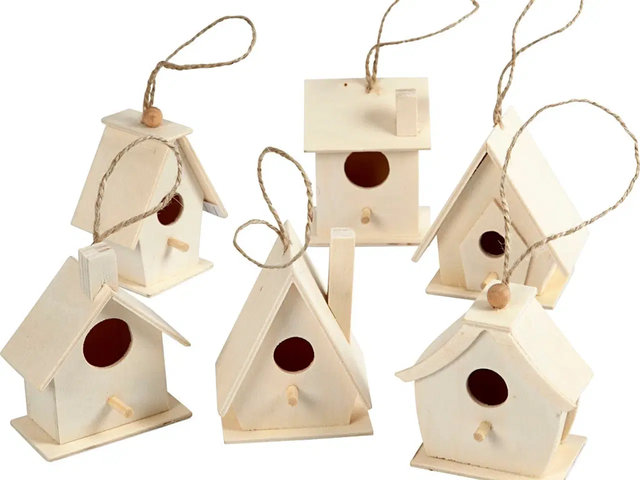 Billede 1 - Fuglehuse, H: 7 cm, 6stk./ 1 pk.