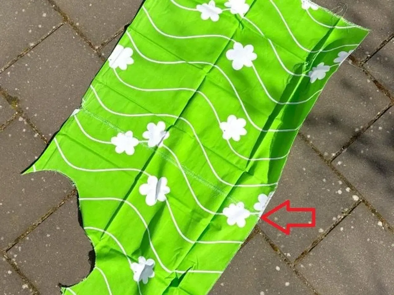 Billede 3 - 2 skønne stykker retro-stof i grønt