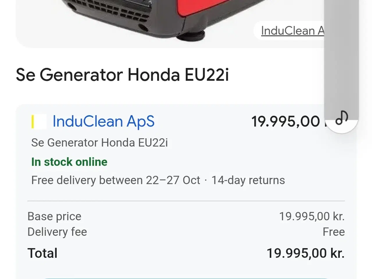 Billede 1 - Honda generator