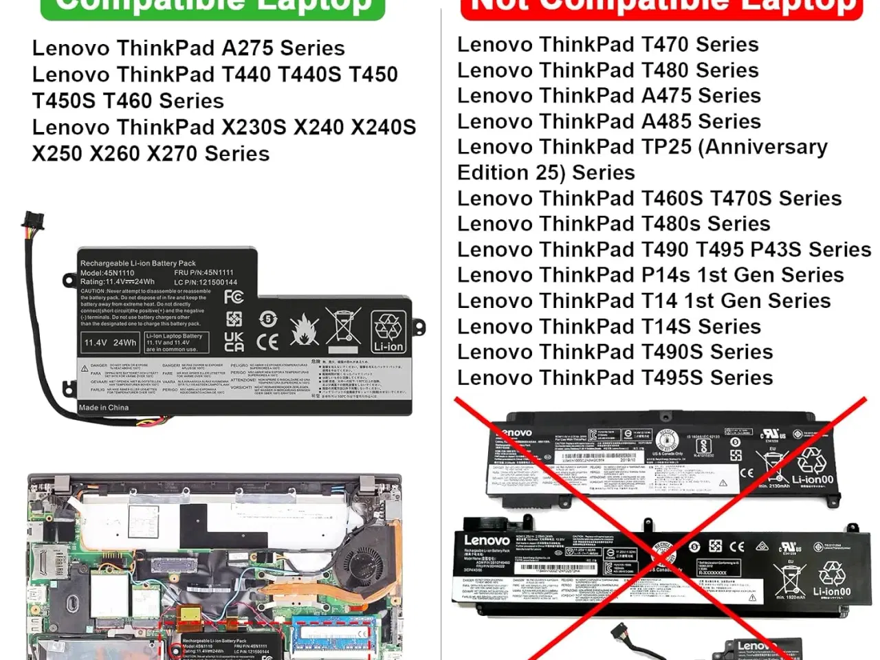 Billede 2 - Batteri internt til Lenovo