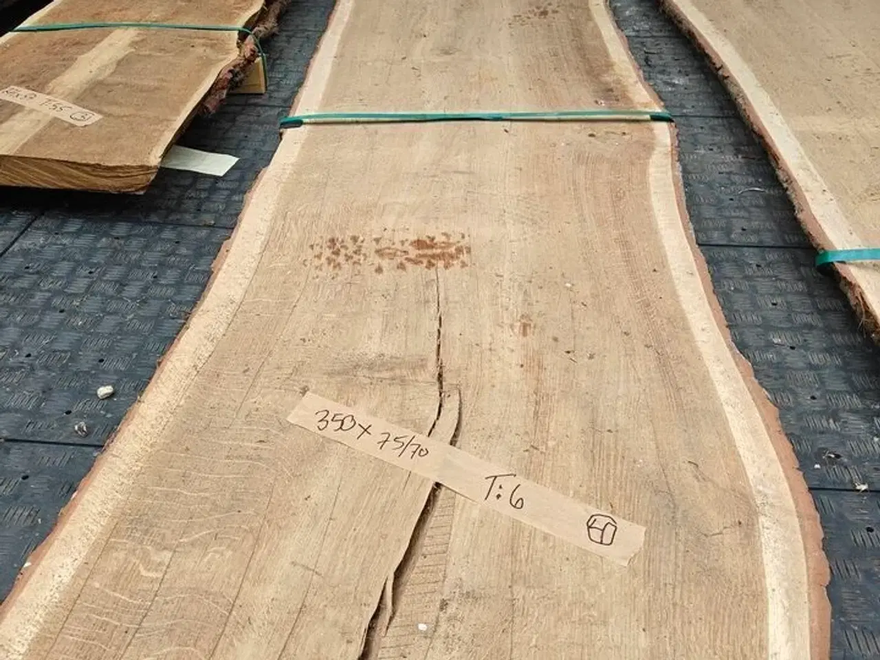 Billede 3 - 1 stk. Egetræsplanke str. 350 x 75 x 6