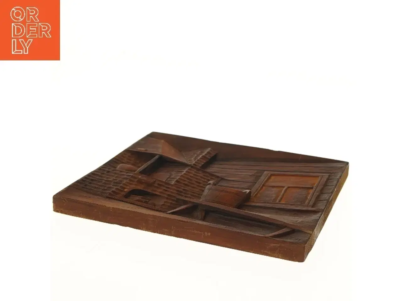 Billede 3 - Trærelief af husinteriør (str. 29,5x30 cm)