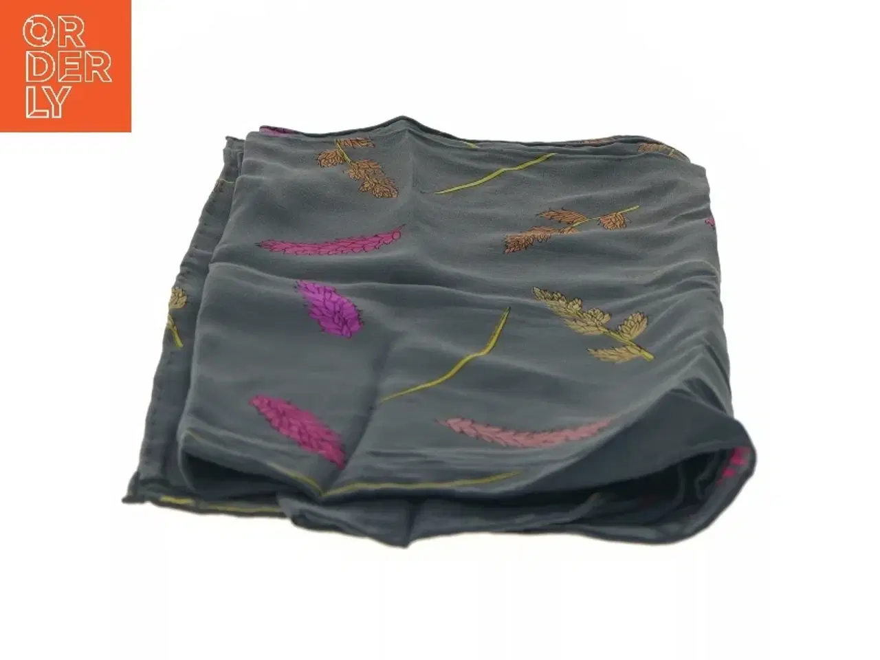 Billede 2 - Charlotte Sparre Silke Tørklæde med bladmønster (str. 35x155 cm)