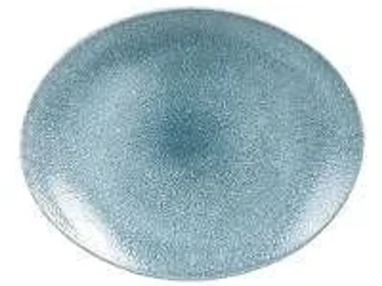 Billede 1 - 6 stk. Tallerken oval blå B270 x D229 mm Raku Churchill