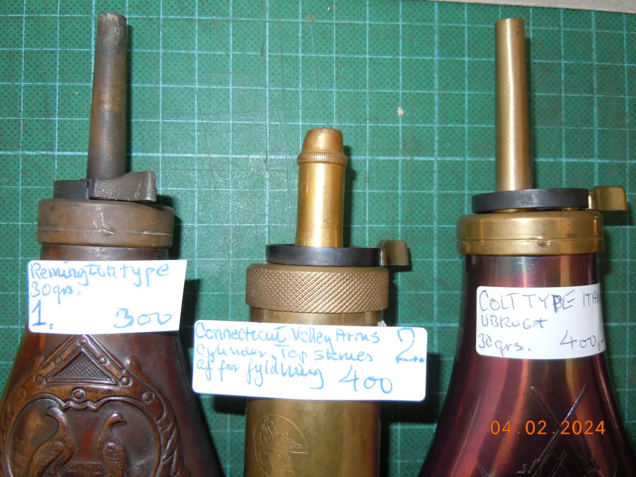 Billede 2 - Krudtflasker, Messing, Kobber, Krudthorn.