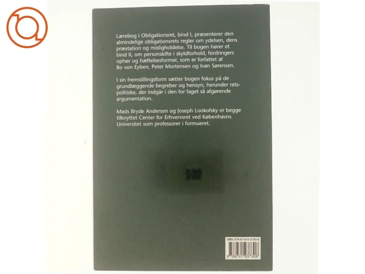 Billede 3 - Lærebog i obligationsret. Bind 1, Ydelsen, beføjelser af Mads Bryde Andersen (Bog)