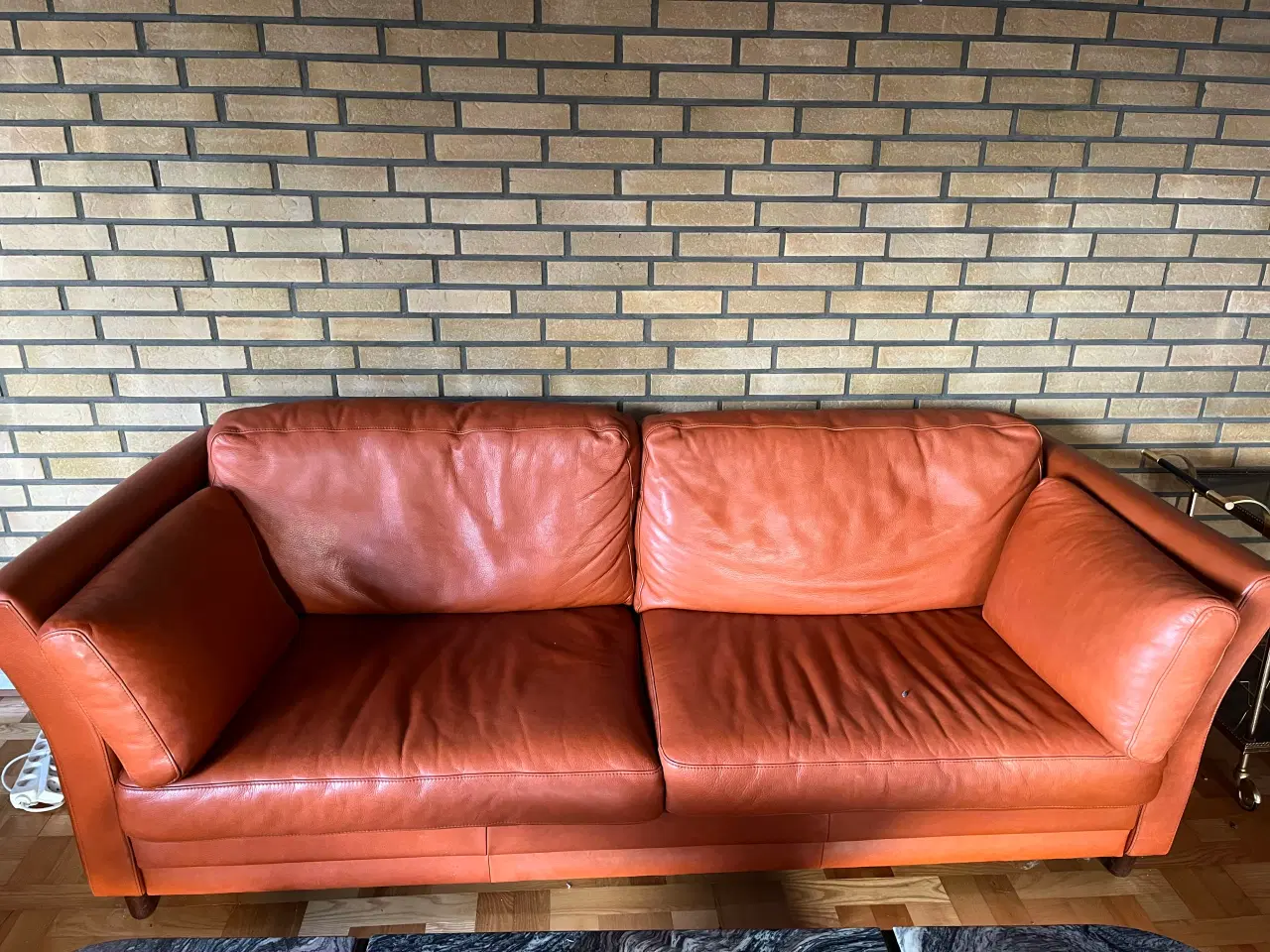 Billede 1 - Lædersofa cognacsfarvet - 2 stk. 