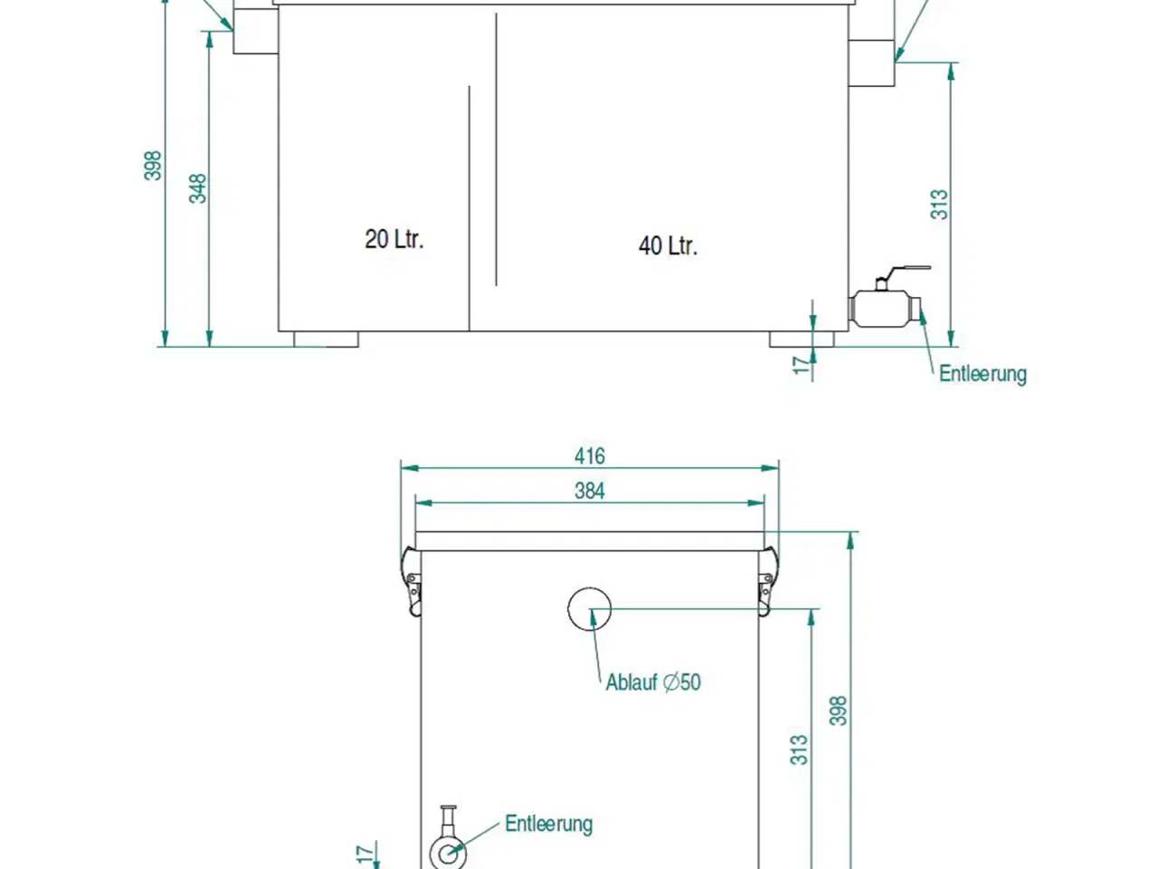 Billede 2 - Fedtudskiller i Rustfrit Stål – 60 Liter