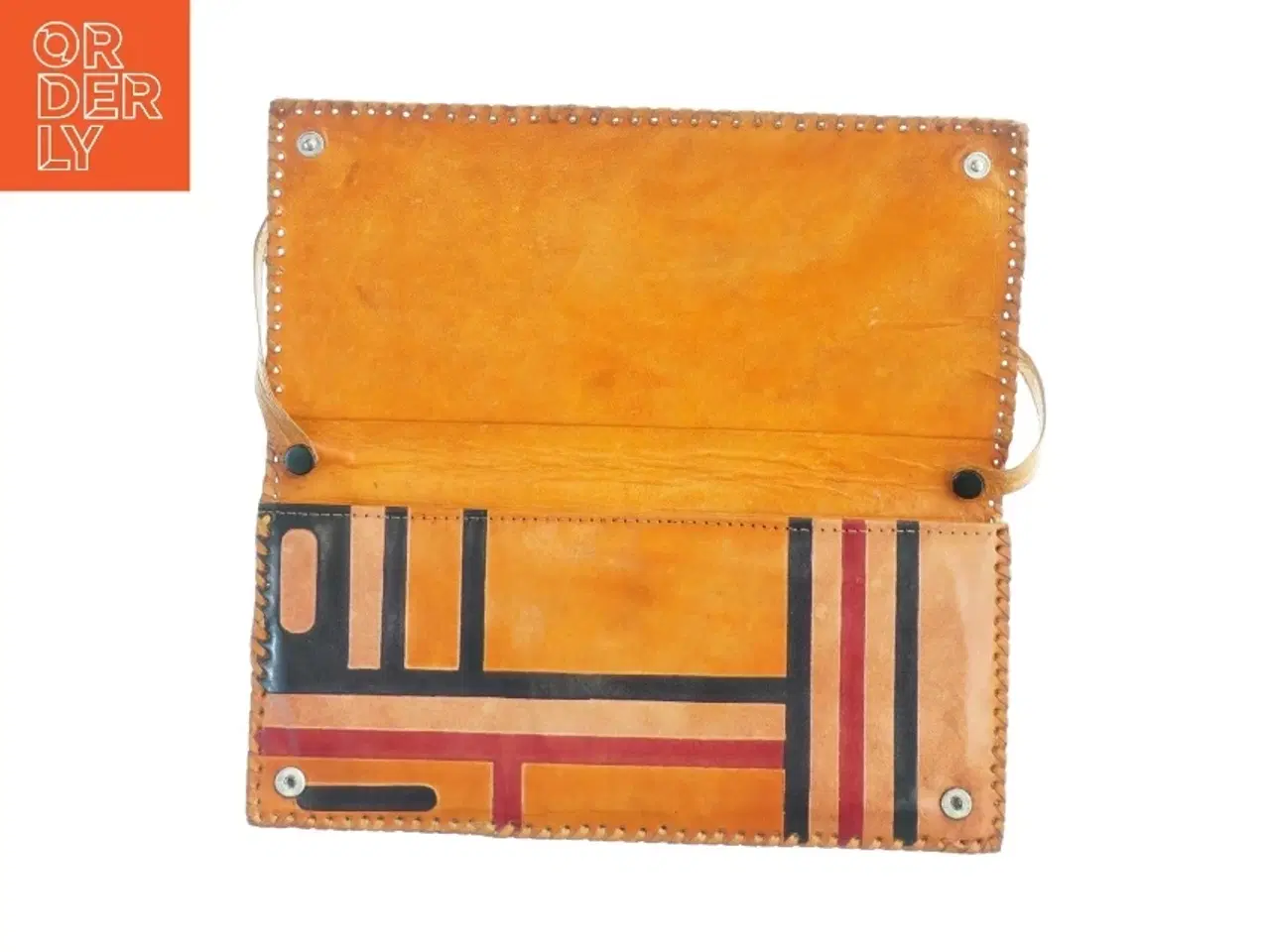 Billede 2 - Vintage Retro Læder Clutch Taske med Skulder strop (str. 30 x 14 cm)