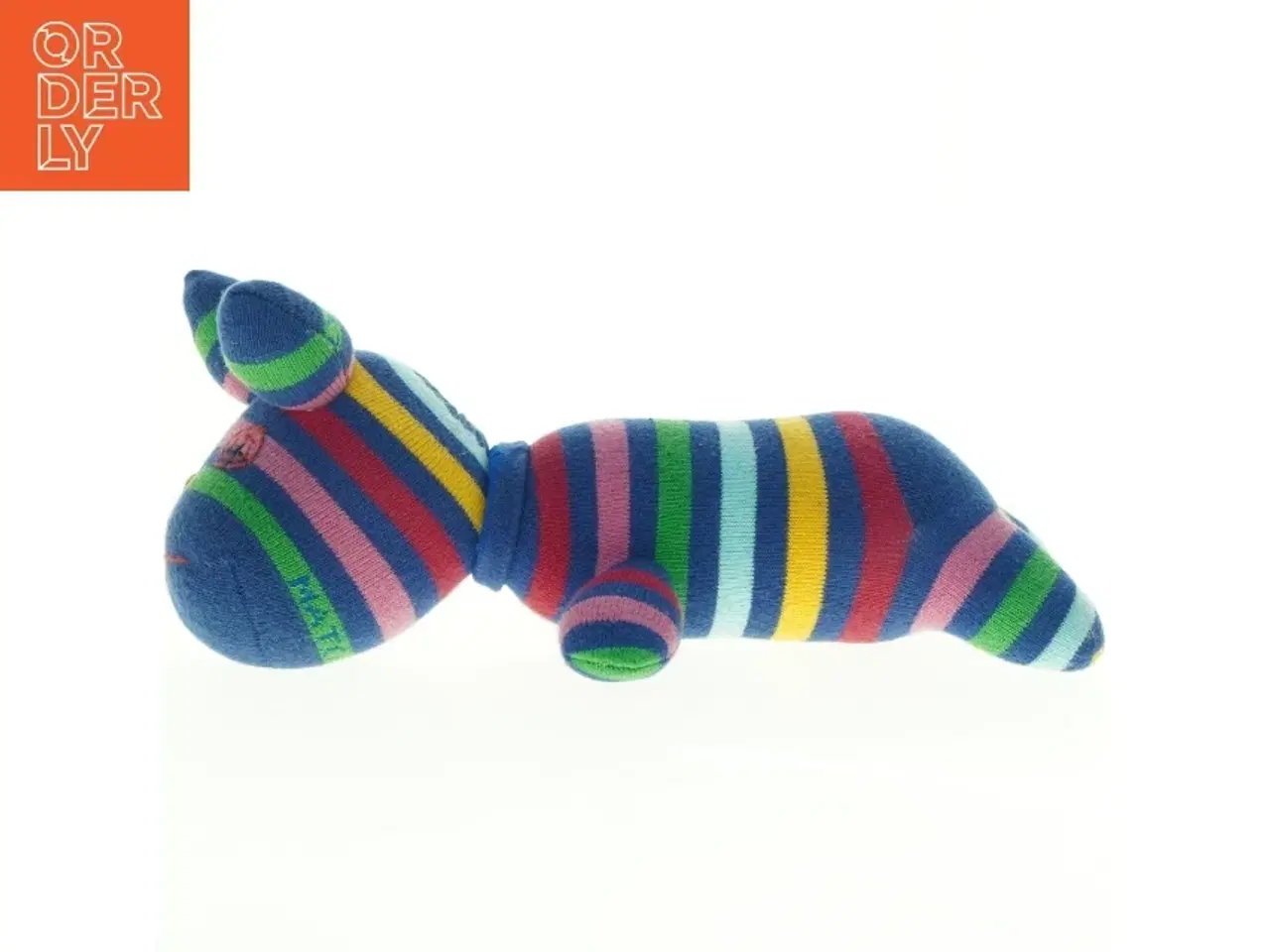 Billede 4 - Stribet stofbamse (str. 30 x 9 cm)