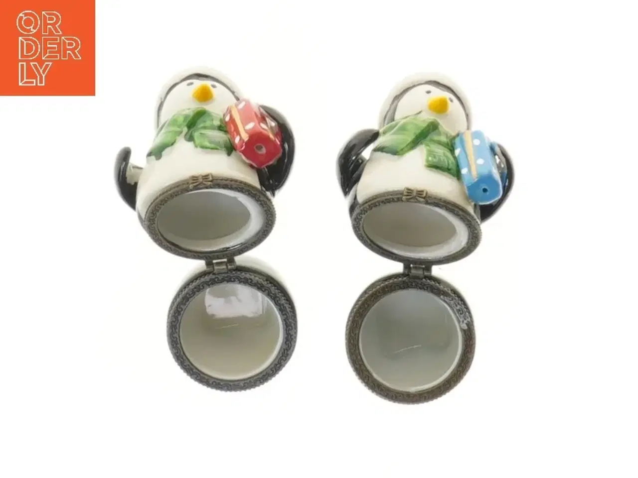 Billede 3 - Keramiske pingvinfigurer med låg (str. 10 cm)