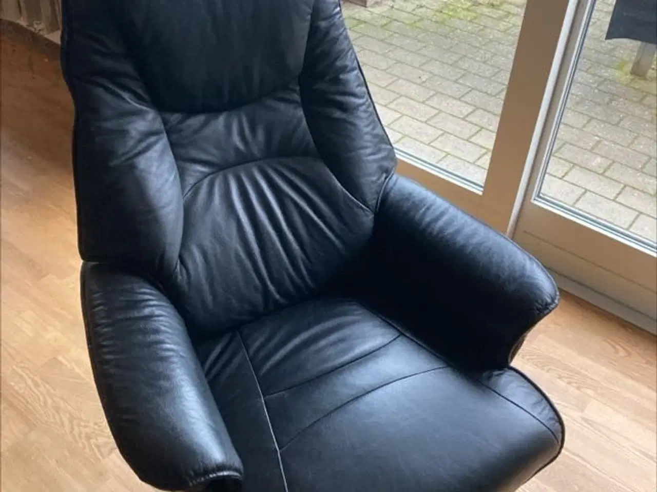Billede 3 - Hjort Knudsen lænestol ægte læder sort