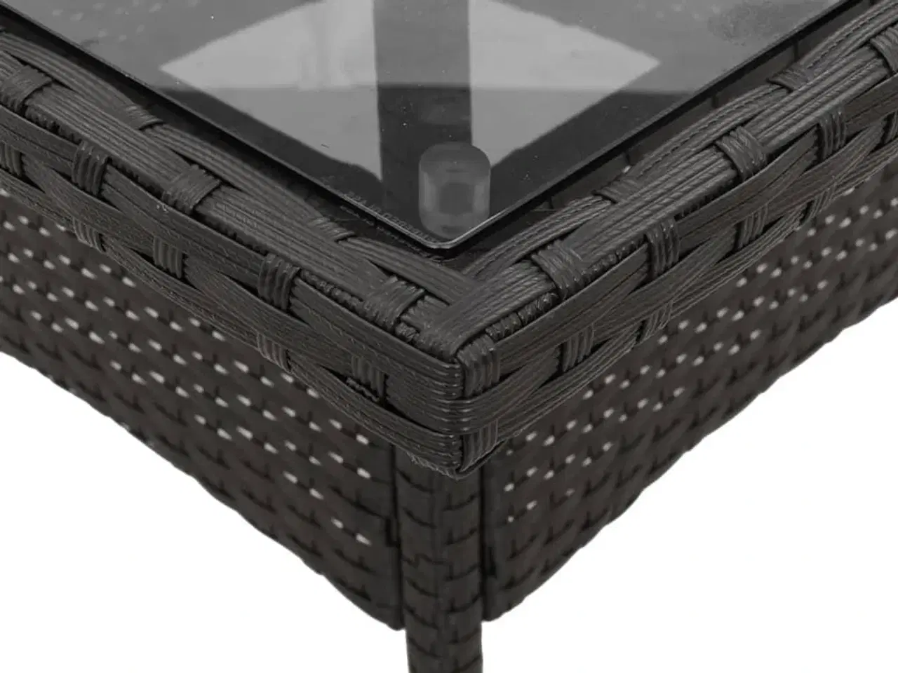 Billede 8 - Havebord med glastop 80x80x75 cm polyrattan sort
