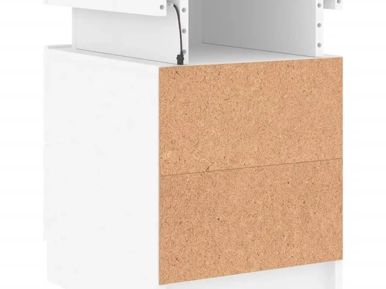 Billede 10 - Sengebord med LED-lys 35x39x55 cm hvid