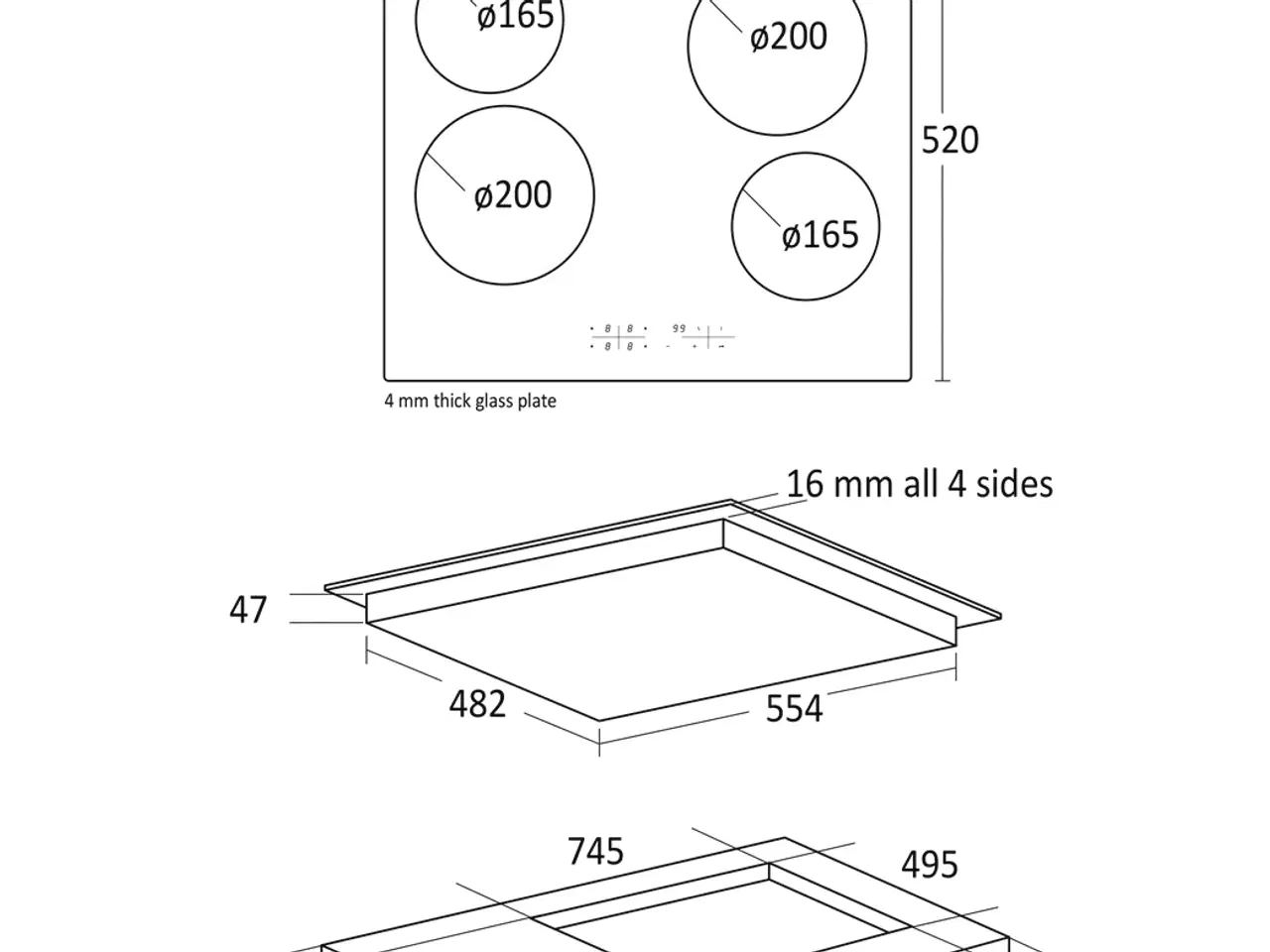 Billede 2 - Scandomestic Keramisk Kogeplade 4 Zoner – SCK61