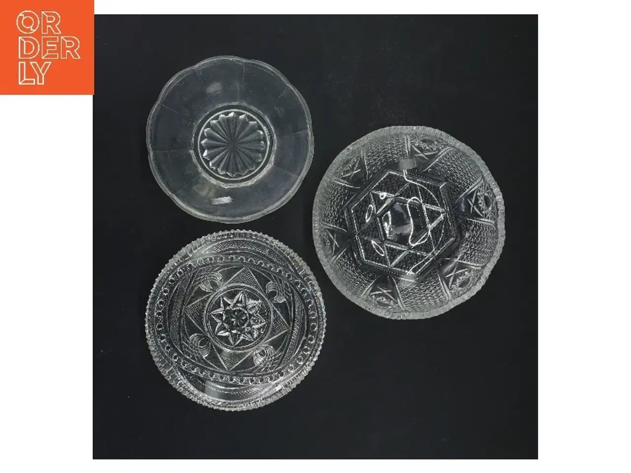 Billede 3 - Sæt med 3 dekorative glasskåle (str. 3 stk Ø 13,5 cm)