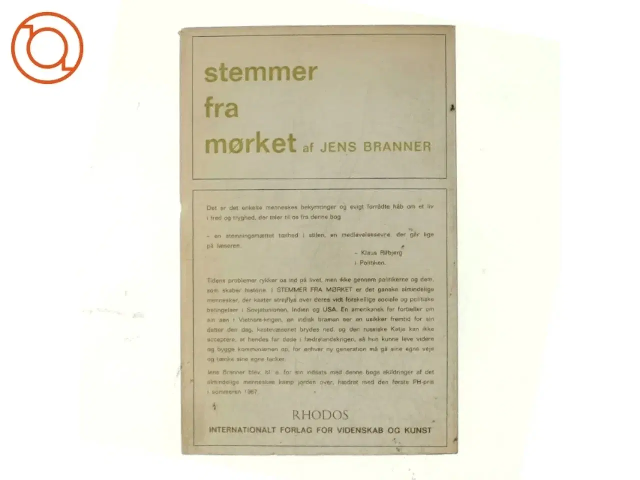 Billede 3 - Stemmer fra Mørket af Jens Branner (bog)