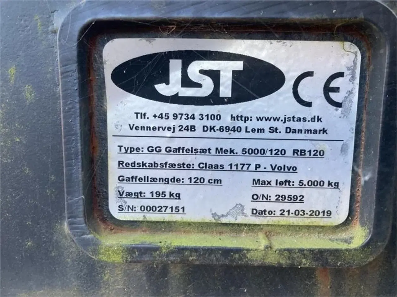 Billede 3 - JST GG PALLEGAFFELSÆT MEK 5T