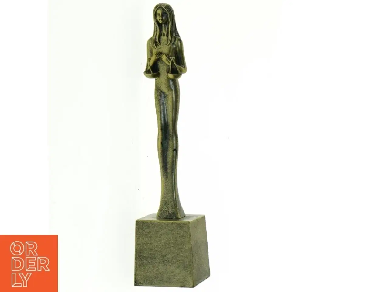 Billede 1 - Dekorativ bronze statue Stjernetegn Vægten (str. 22 x 5 cm)