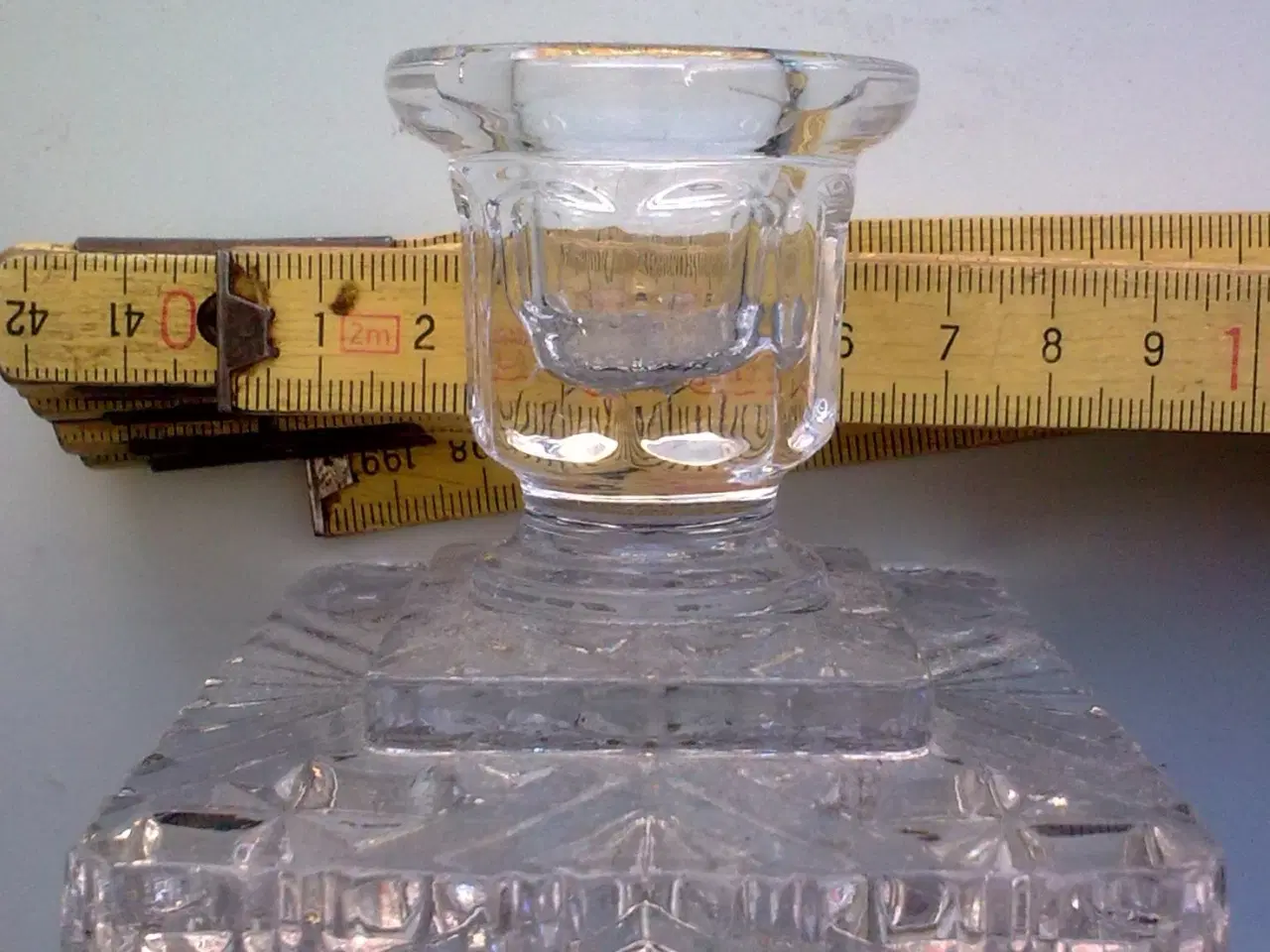 Billede 18 - Kronelys glas facet stage & 2 vintage skåle