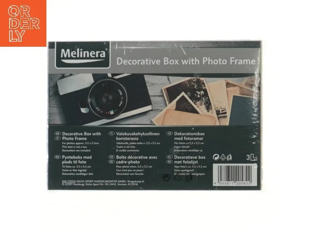 Billede 2 - Dekorationsboks med fotoramme fra Melinera (str. 17x11,5x5 cm)