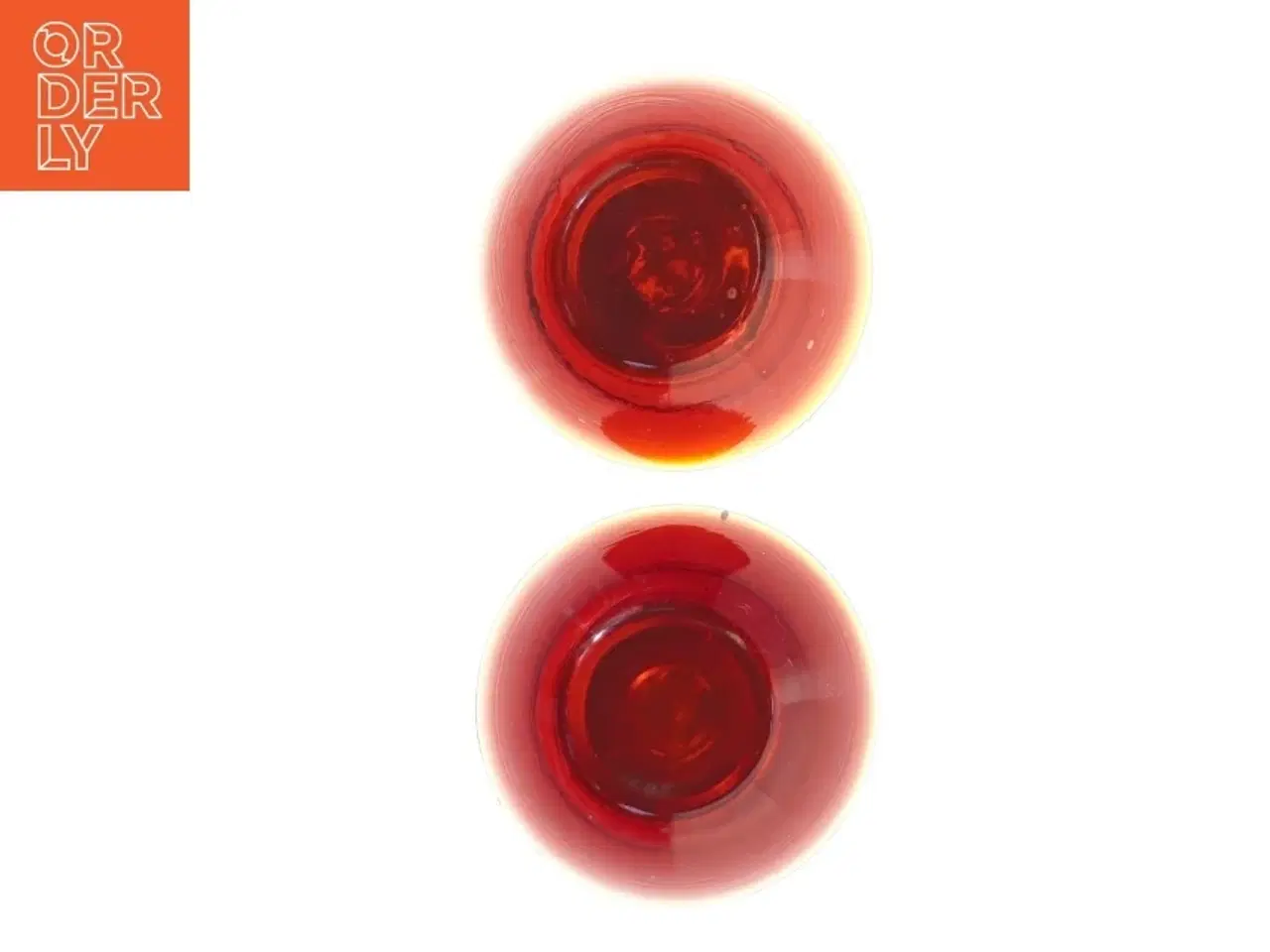 Billede 3 - Røde glaslysestager (str. Diameter 7,5 cm h, 3 cm)