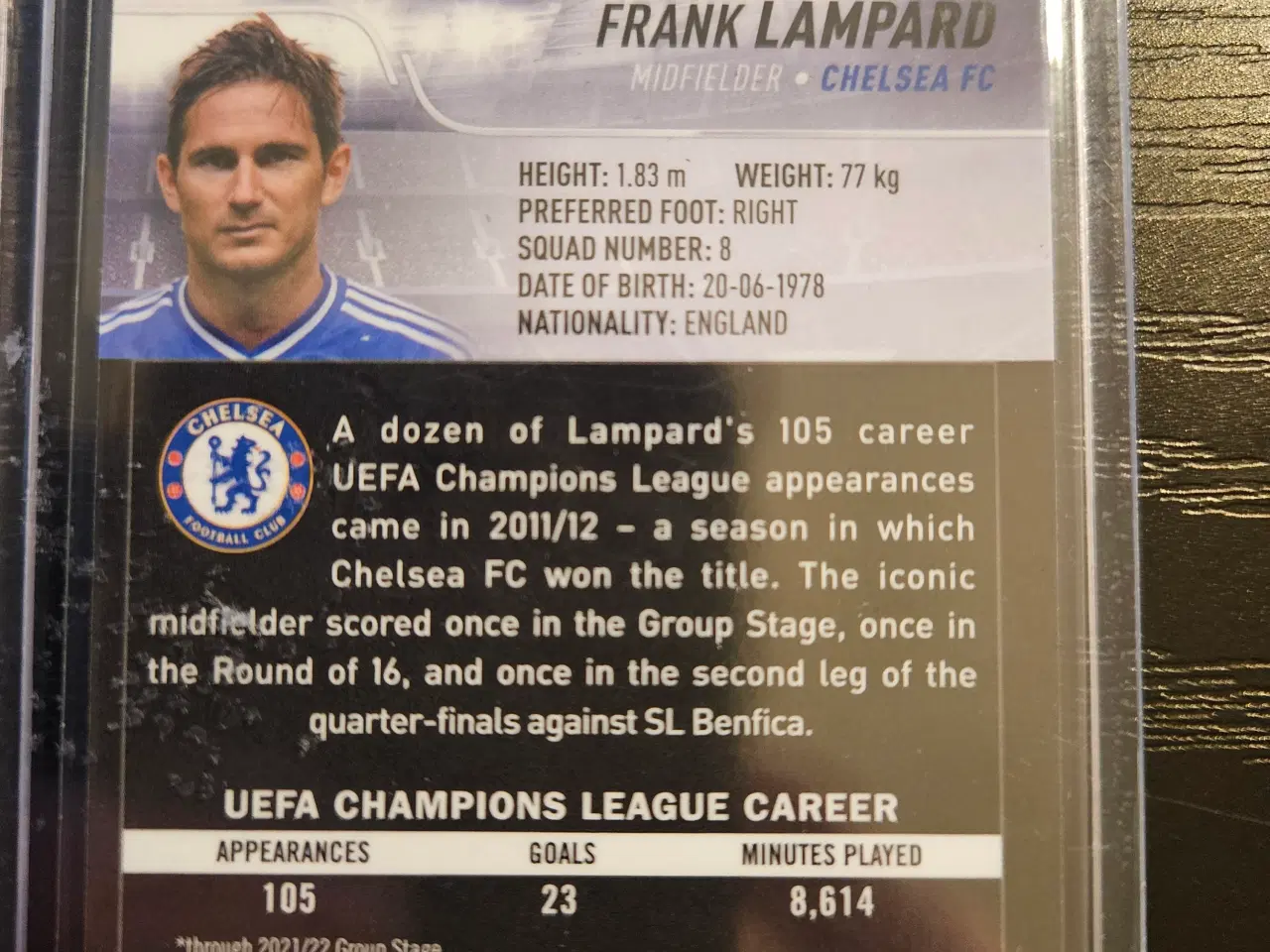 Billede 2 - Frank Lampard 51/250 Fodboldkort