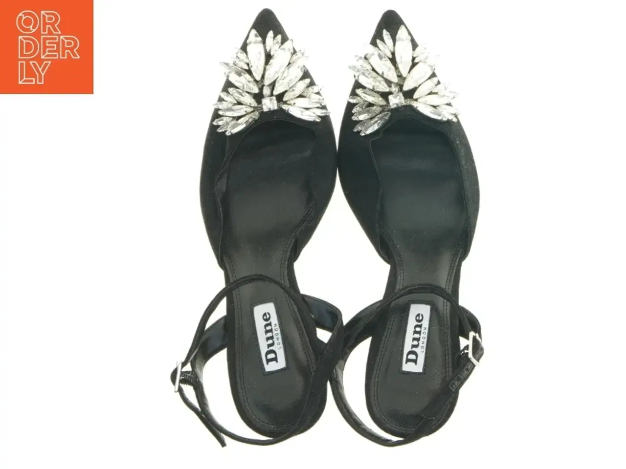 Billede 3 - Sorte hælsko med dekoration fra Dune London (str. 37)