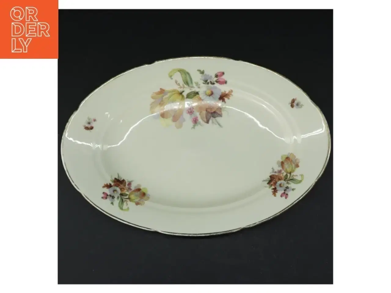 Billede 1 - Porcelænsfad med blomstermønster (str. 32 cm)