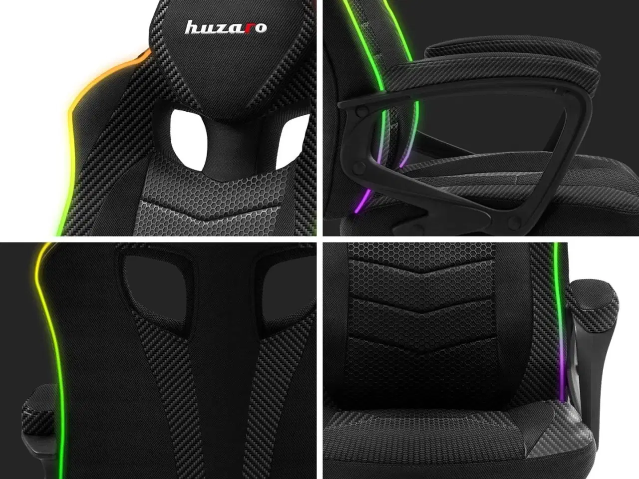 Billede 8 - Gamerstol Huzaro Force 2.5 RGB Mesh – sort/grå