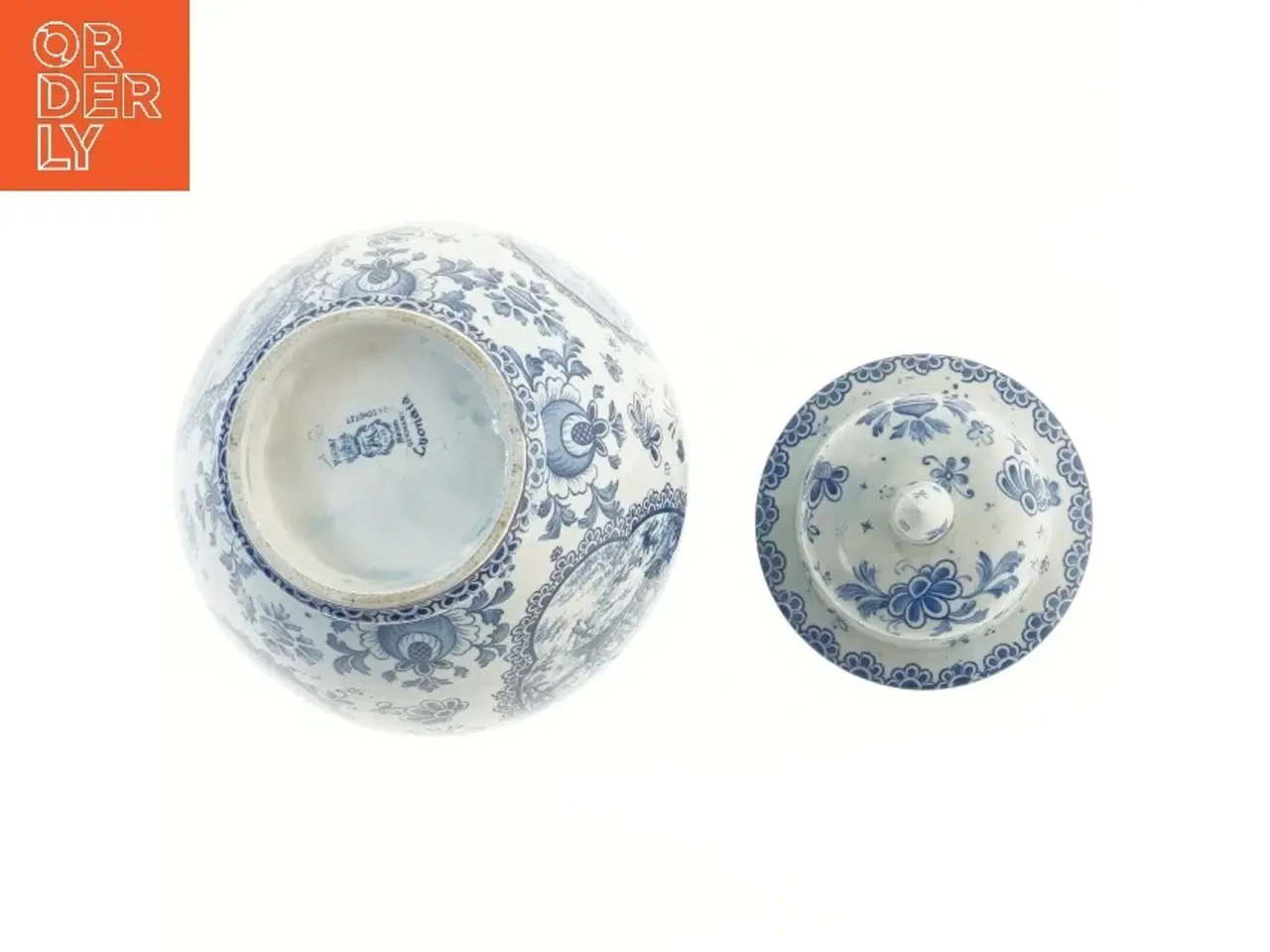 Billede 3 - Porcelænskrukke med låg (str. 27x16 cm)