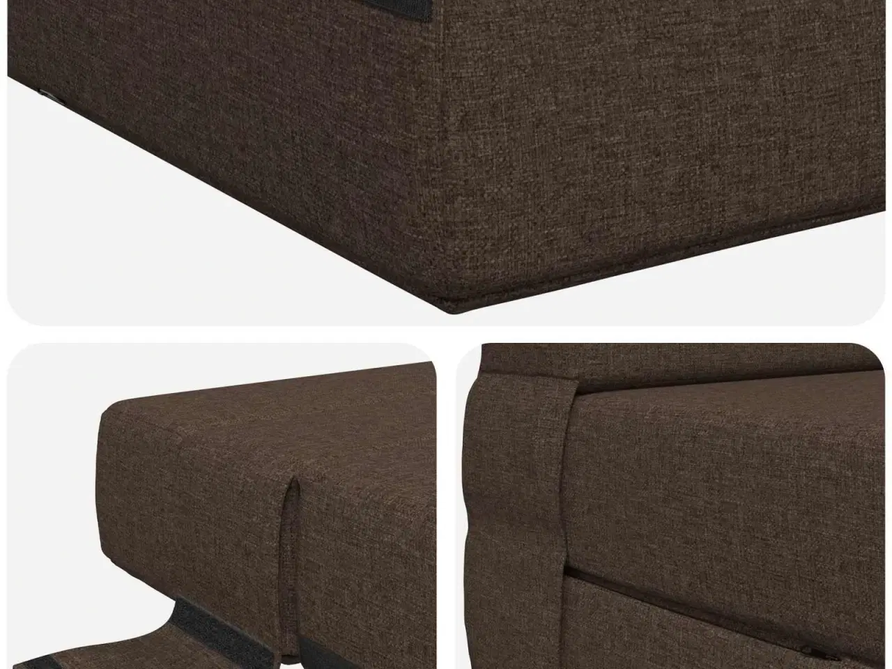 Billede 5 - Foldesofa seng Gråbrun 190 x 70 x 15 cm Stof