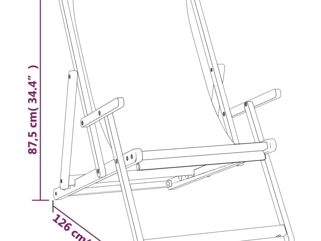 Billede 8 - Foldbar strandstol massivt teaktræ cremefarvet
