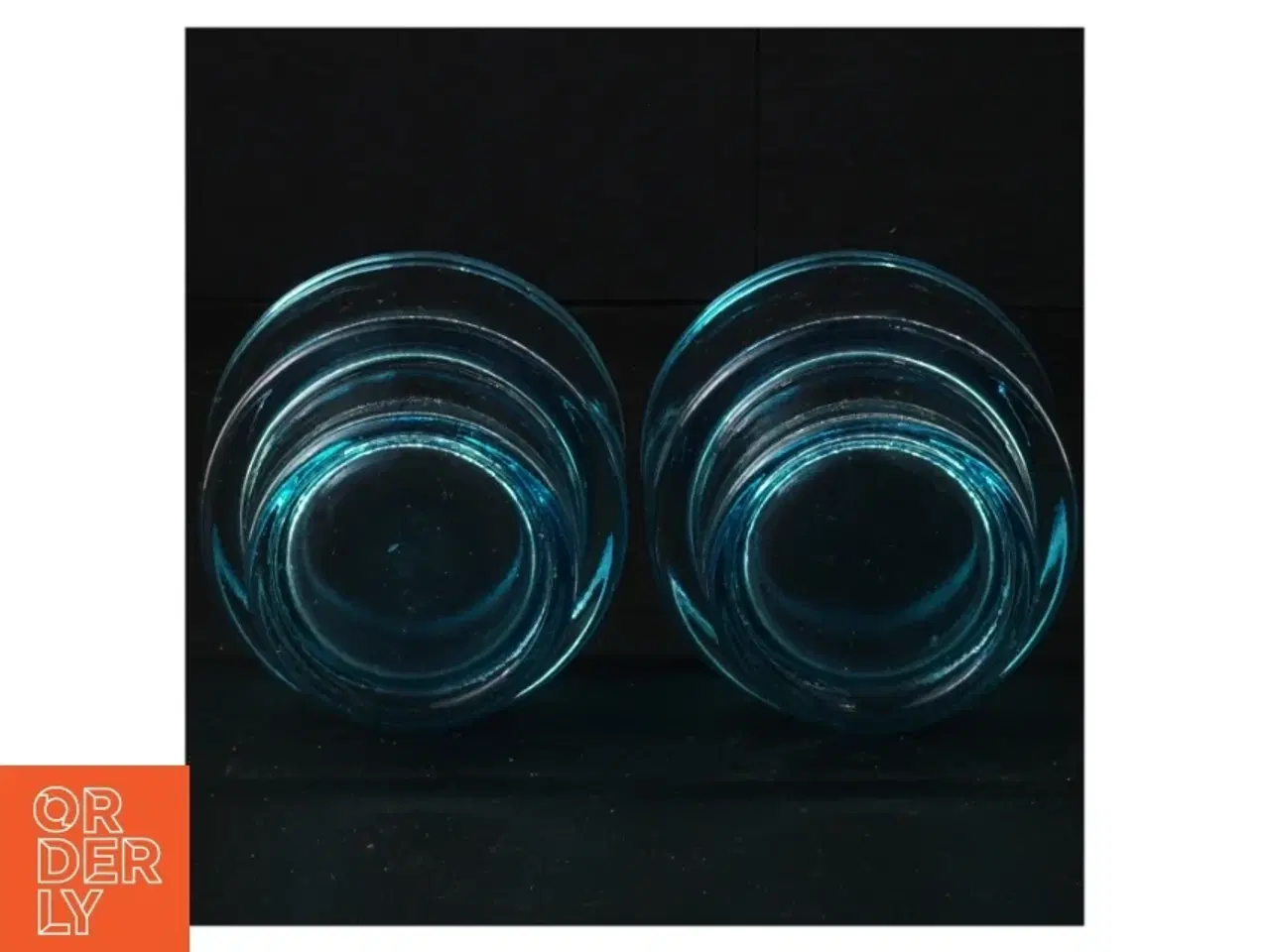Billede 2 - Blå/turtis  glasvasesæt (str. 7 x 8 cm)