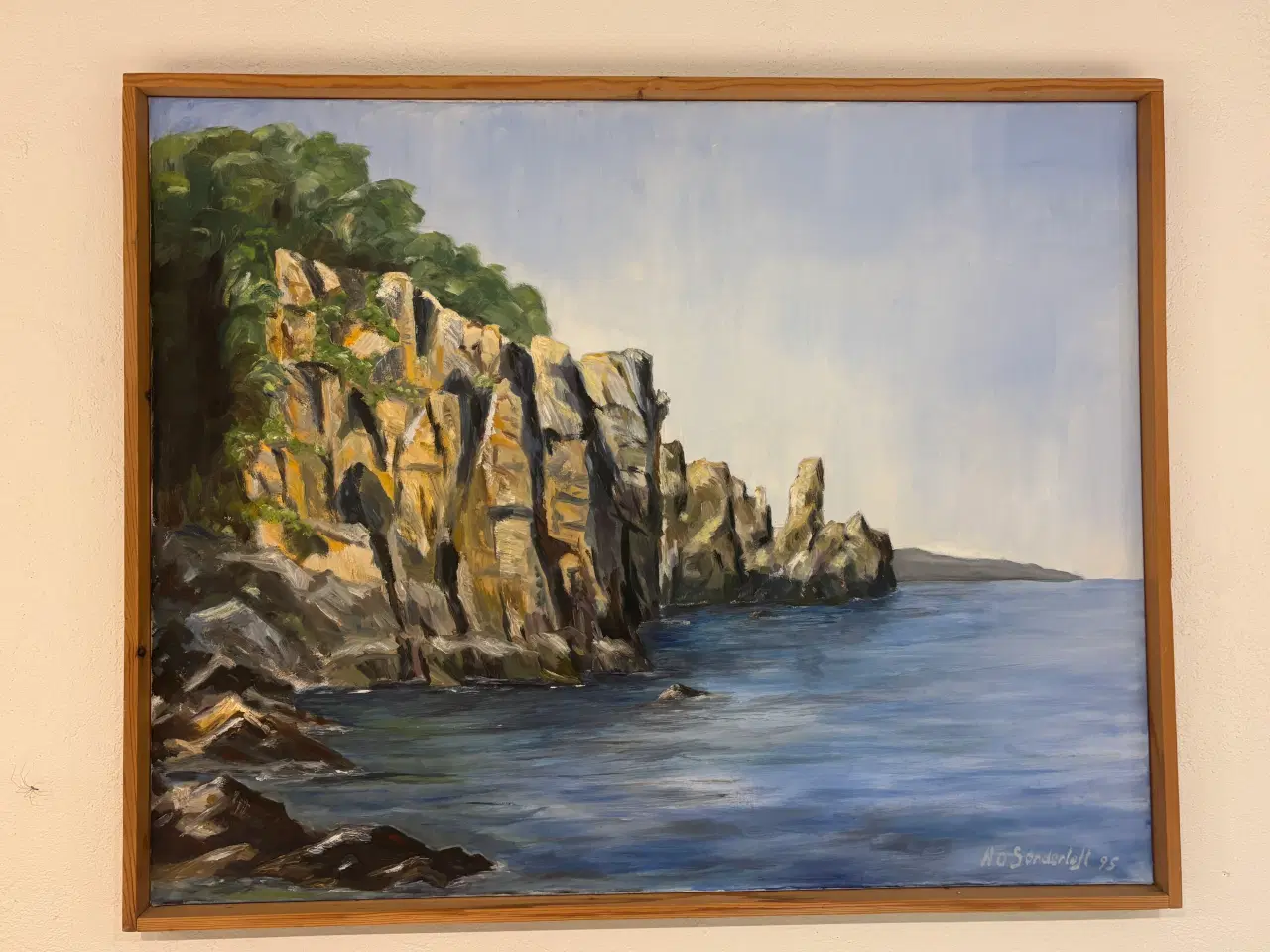 Billede 1 - Oliemaleri med motiv fra Helligdomsklipperne. 
