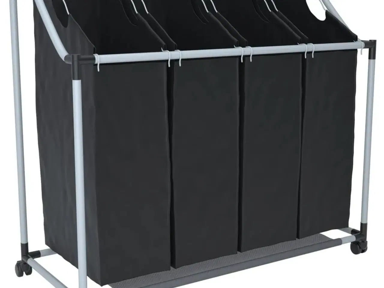 Billede 2 - Vasketøjskurv med 4 poser sort grå