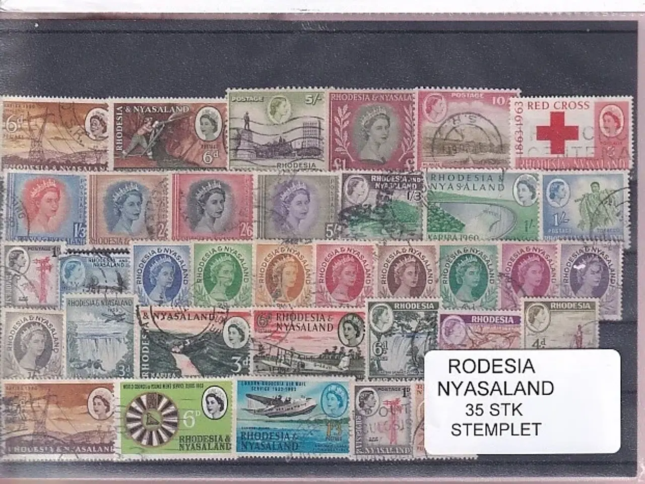 Billede 1 - Rhodesia & Nyasaland - 35 Stk. -  Stemplet