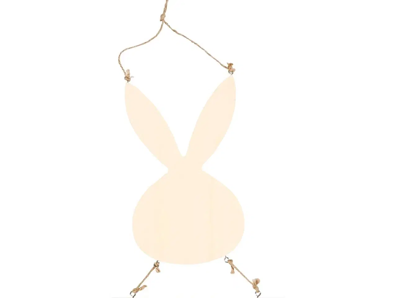 Billede 1 - Dekorativ Hare med Skilt i Lyst Træ - 29,5 cm