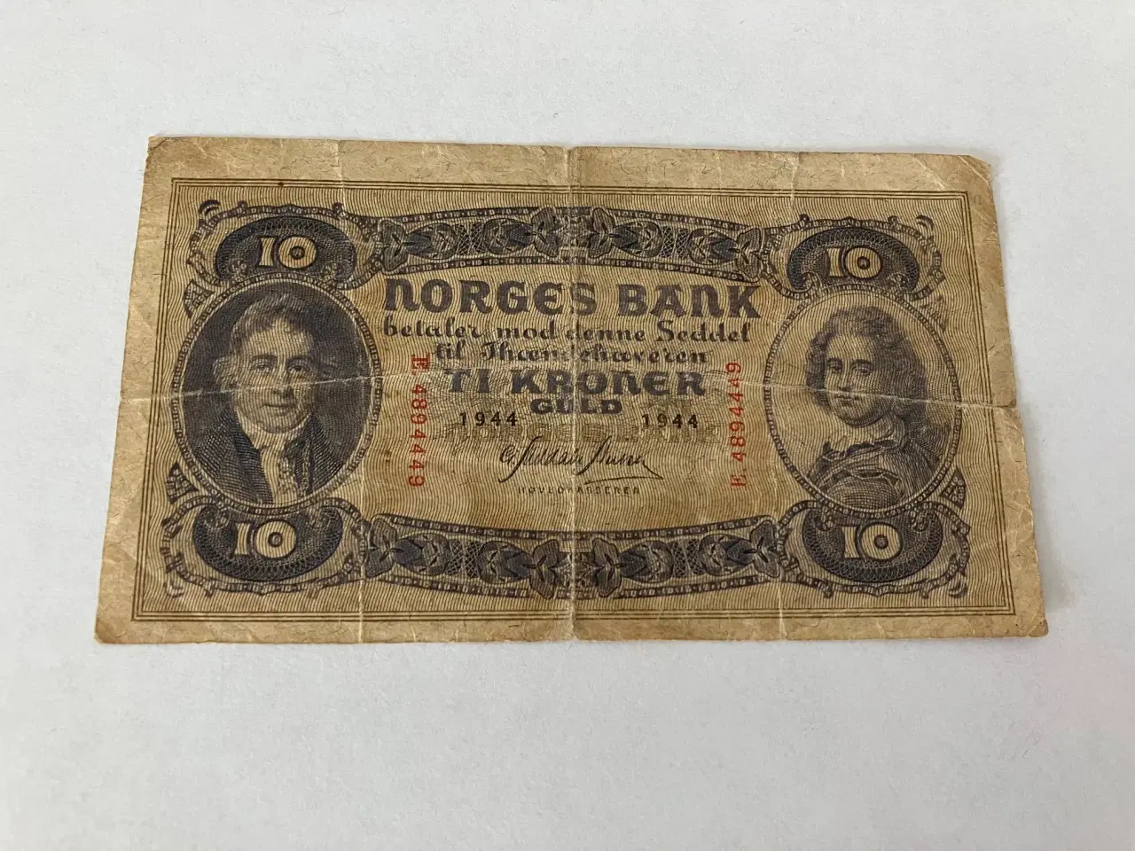 Billede 1 - 10 Kroner 1944 Norge - Slidt