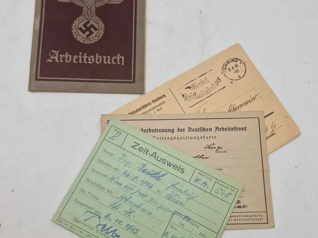 Billede 1 - WW2 - Lot, Arbeitsbuch + 5 dokumenter
