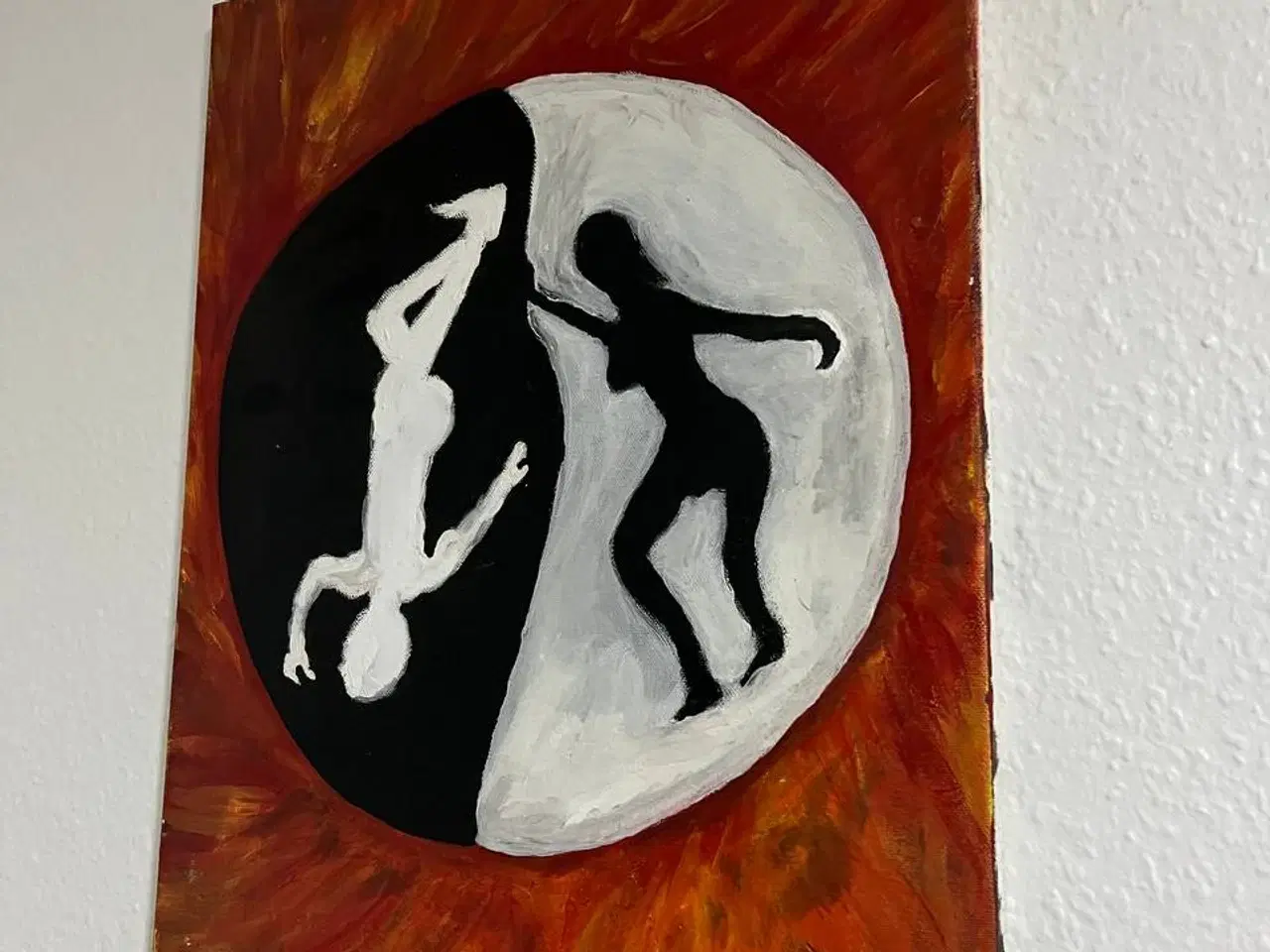 Billede 3 - “Yin & Yang – dansen mellem lys og mørke” maleri