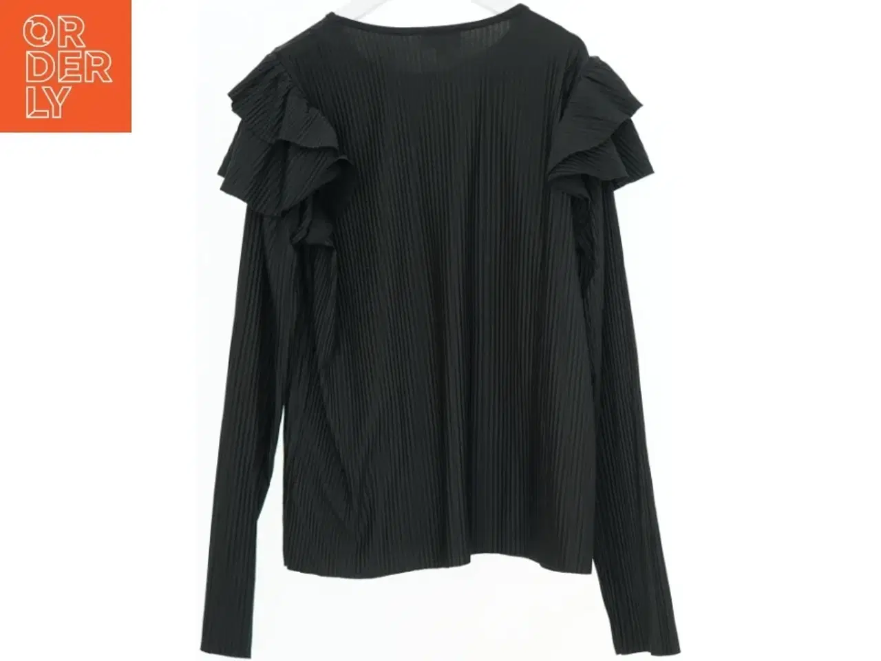 Billede 2 - Sort bluse med flæse fra Pomp de Lux (str. 152)