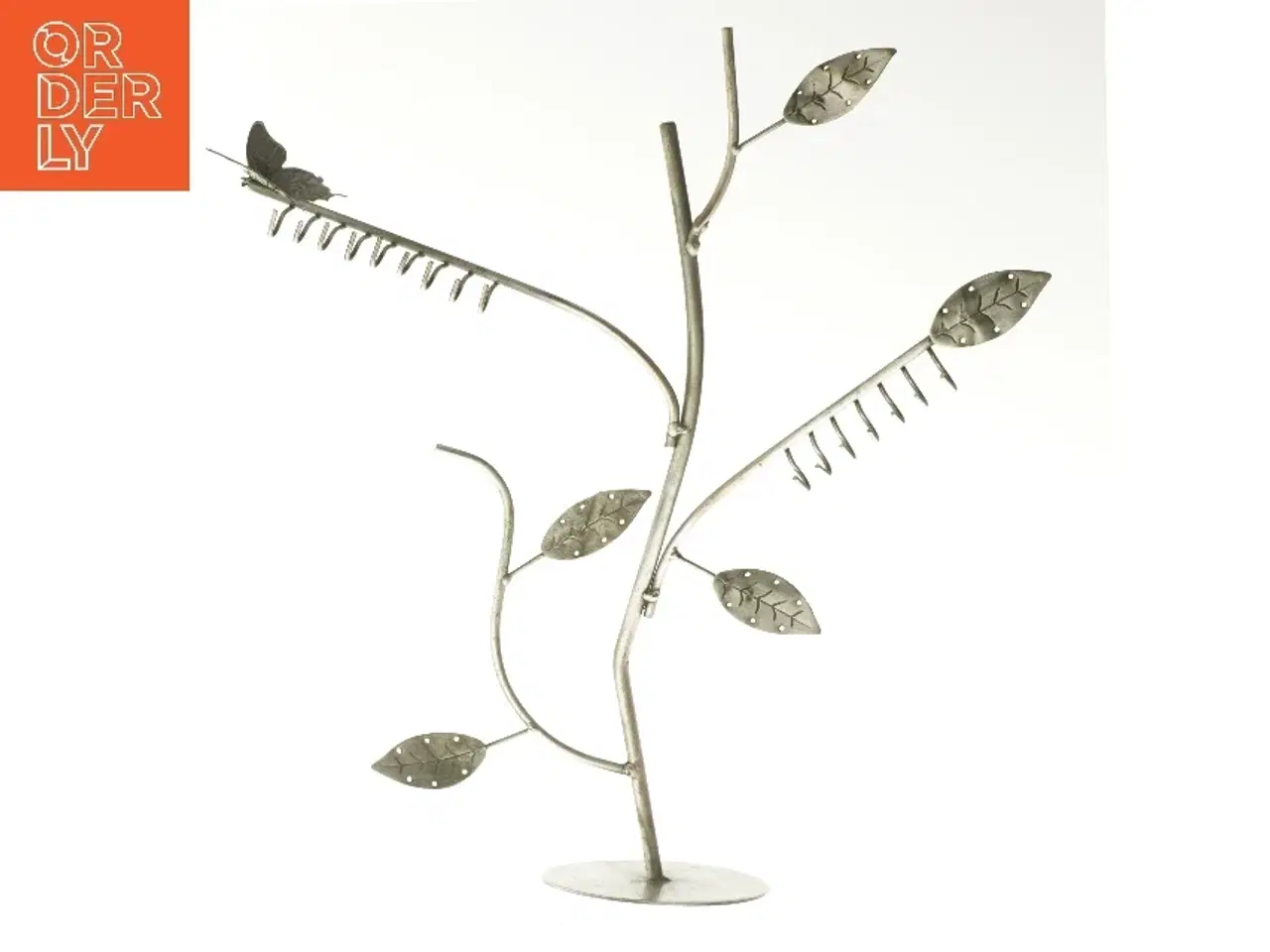 Billede 1 - Metal smykkeholder med blad- og sommerfugldetaljer (str. 41,5x40 cm)