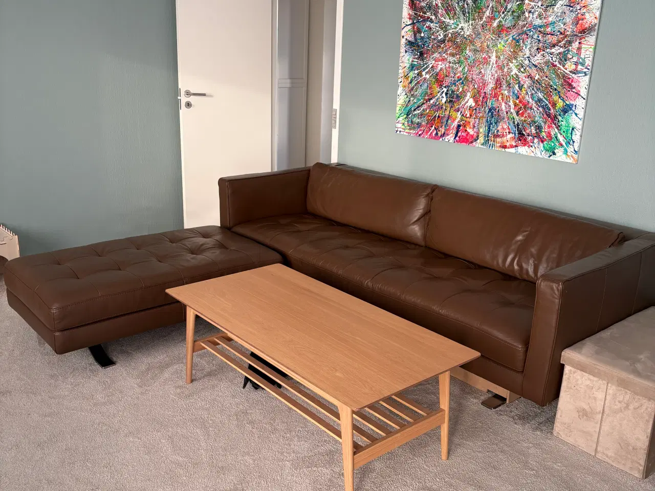 Billede 1 - Kelvin Giormani læder sofa med puff